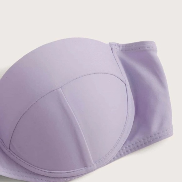 NEW PURPLE SWIM SUIT WITH CRYSTAL BELT SIZE MEDIUM - Picture 6 of 7